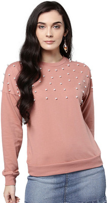HARPA Full Sleeve Embellished Women Sweatshirt