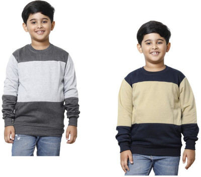 Inndistar Trend Full Sleeve Color Block Boys Sweatshirt