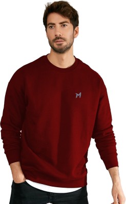 mebadass Full Sleeve Solid Men Sweatshirt