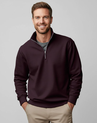 ADIXUS Full Sleeve Solid Men Sweatshirt