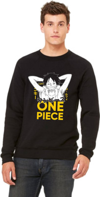 Joy nd Happinness Printed Round Neck Casual Men Black Sweater