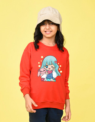 Nusyl Full Sleeve Graphic Print Girls Sweatshirt
