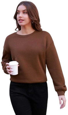 HouseOfCommon Full Sleeve Solid Women Sweatshirt
