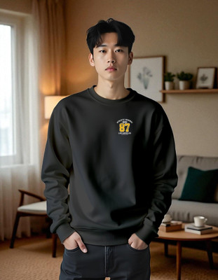 flyind Full Sleeve Printed, Solid Men Reversible Sweatshirt