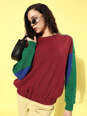 Roadster Full Sleeve Solid Women Sweatshirt