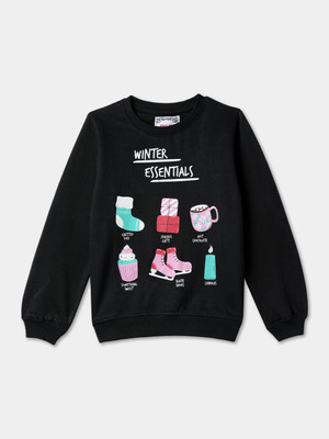 R&B Full Sleeve Printed Girls Sweatshirt