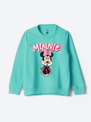 YK Disney Full Sleeve Graphic Print Girls Sweatshirt