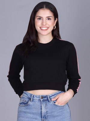 OBAAN Full Sleeve Solid Women Sweatshirt