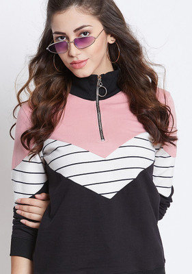Austin Wood Full Sleeve Color Block Women Sweatshirt