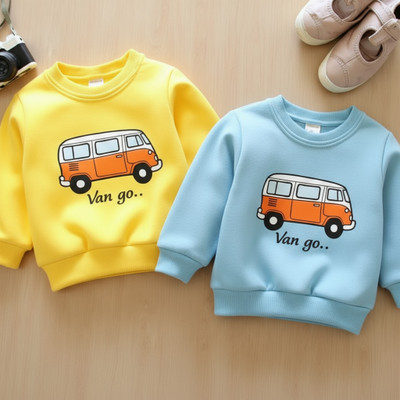 YAKFIT Full Sleeve Solid, Printed, Graphic Print Boys & Girls Sweatshirt
