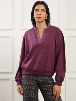 Globus Full Sleeve Solid Women Sweatshirt