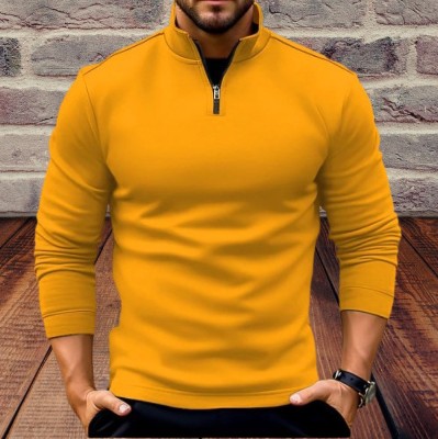 Parona Full Sleeve Solid Men Sweatshirt