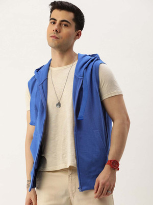Organic Chics Sleeveless Self Design Men & Women Sweatshirt