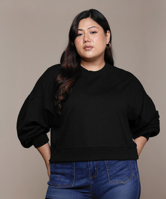 Roadster Full Sleeve Solid Women Sweatshirt
