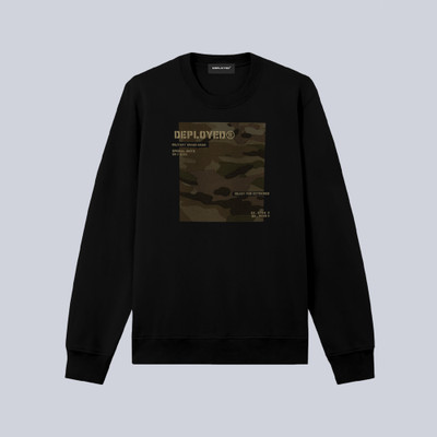 Deployed Full Sleeve Printed Men Sweatshirt