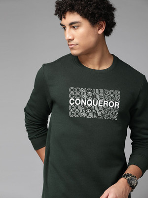 Roadster Full Sleeve Solid Men Reversible Sweatshirt
