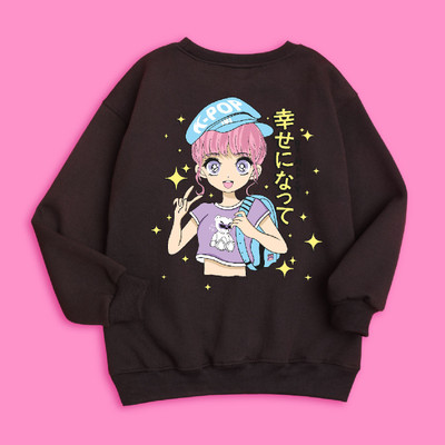 Nusyl Full Sleeve Graphic Print Girls Sweatshirt