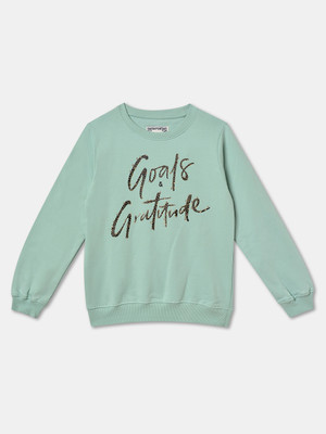 R&B Full Sleeve Graphic Print Girls Sweatshirt