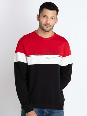 Status Quo Full Sleeve Self Design Men Sweatshirt