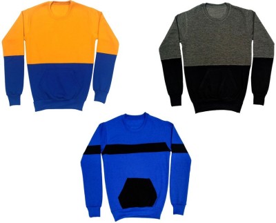 Indistar Full Sleeve Color Block Boys Sweatshirt