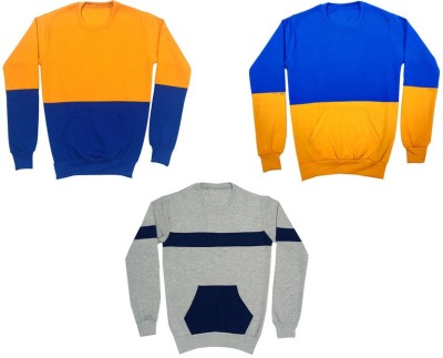 Indistar Full Sleeve Color Block Boys Sweatshirt