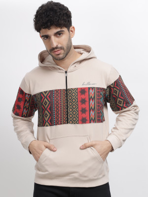 Bullmer Full Sleeve Color Block, Printed Men Sweatshirt