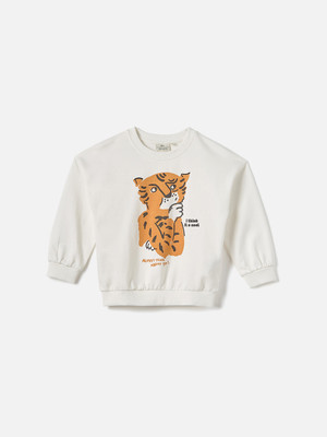JUNIORS by Babyshop Full Sleeve Graphic Print Boys Sweatshirt