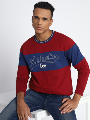 LEE Full Sleeve Color Block Men Sweatshirt