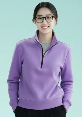 Parona Full Sleeve Solid Women Sweatshirt