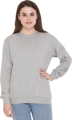 SHAUN Full Sleeve Solid Women Sweatshirt