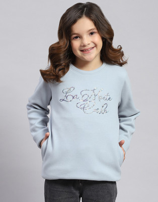 MONTE CARLO Full Sleeve Embroidered Girls Sweatshirt