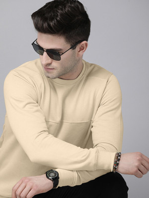 Roadster Full Sleeve Solid Men Sweatshirt