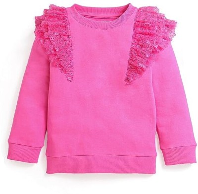 nino bambino Full Sleeve Solid, Printed Girls Sweatshirt