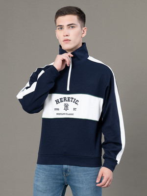 RED TAPE Full Sleeve Color Block, Graphic Print Men Sweatshirt