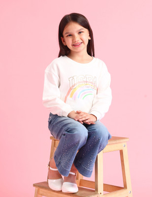 U.S. POLO ASSN. Full Sleeve Graphic Print Girls Sweatshirt