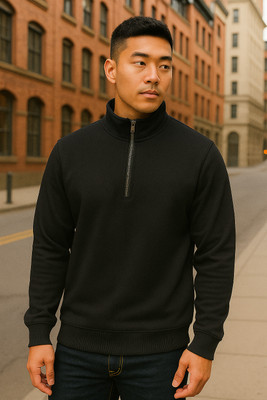 TOROLY Full Sleeve Solid Men Sweatshirt