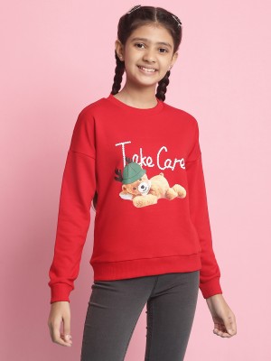 Natilene Full Sleeve Animal Print Girls Sweatshirt