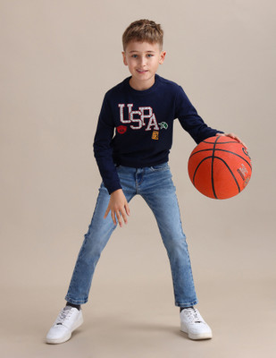 U.S. POLO ASSN. Full Sleeve Graphic Print Baby Boys Sweatshirt