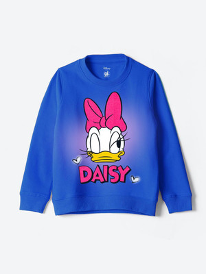 YK Disney Full Sleeve Graphic Print Girls Sweatshirt