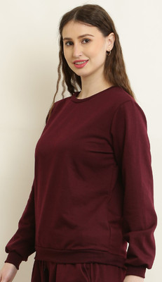 UNIVERSAL ACCESSE Full Sleeve Solid Women Sweatshirt