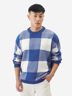 The Souled Store Full Sleeve Checkered Men Sweatshirt