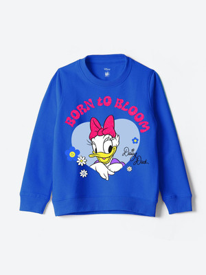 YK Disney Full Sleeve Graphic Print Girls Sweatshirt