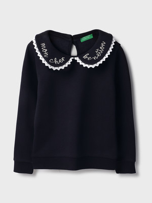 United Colors of Benetton Full Sleeve Embroidered Girls Sweatshirt