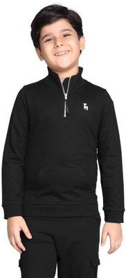 Plum Tree Full Sleeve Self Design Boys Sweatshirt