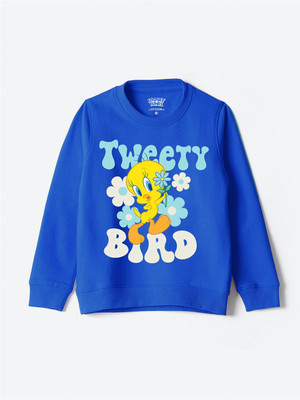 YK Warner Brothers Full Sleeve Graphic Print Girls Sweatshirt
