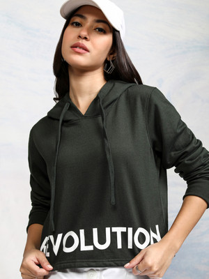 Tokyo Talkies Women Full Sleeve Solid Hooded Sweatshirt For Rs. 169 @ 87 %
