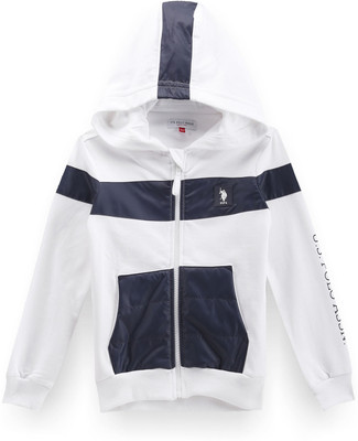 U.S. POLO ASSN. Full Sleeve Color Block Girls Sweatshirt