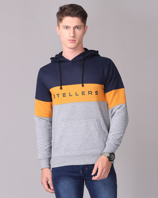 Stellers Full Sleeve Color Block Men Sweatshirt