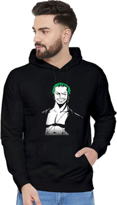 Joy nd Happinness Printed Hooded Neck Casual Men Black Sweater