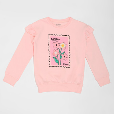 Pantaloons Junior Full Sleeve Graphic Print Girls Sweatshirt